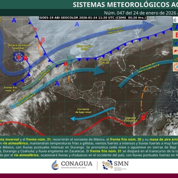 Tabasco se mantiene en vigilancia por efectos indirectos de la tormenta invernal; norte del país enfrenta frío extremo