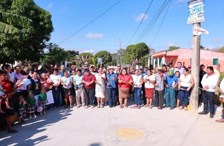 Yolanda Osuna inaugura y supervisa obras integrales de vialidad y red hidráulica en Tamulté de las Sabanas