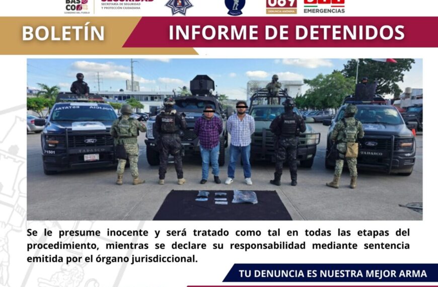 Aseguran SSPC y FIRT Olmeca a dos personas por presuntos delitos contra la Ley General de Salud