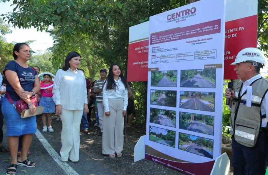 Cumple Yolanda Osuna compromisos de pavimentación en Miraflores 3ª y Medellín y Madero 2ª Sección