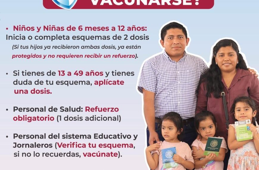 Continúa Salud reforzando la vacunación