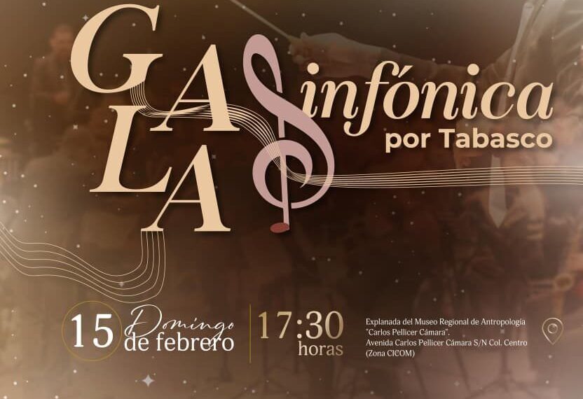 Banda Sinfónica ofrecerá Gala Sinfónica por Tabasco este 15 de febrero