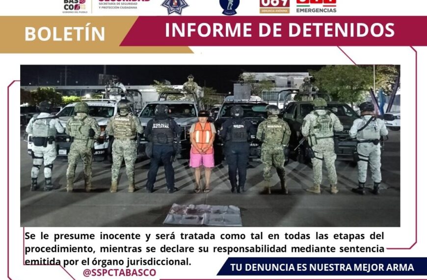 Por el delito contra la Ley General de la Salud, detuvo la SSPC a una fémina