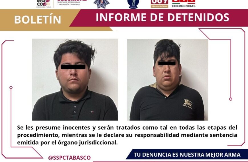 Detiene la SSPC y FIRT Olmeca a masculinos por narcomenudeo