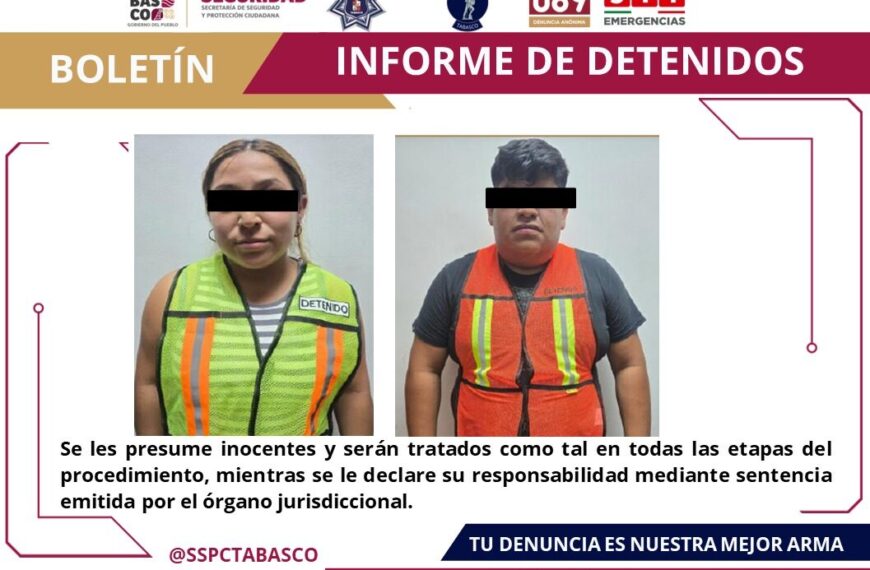 Dos personas detenidas por la SSPC por el delito contra la Ley General de Salud