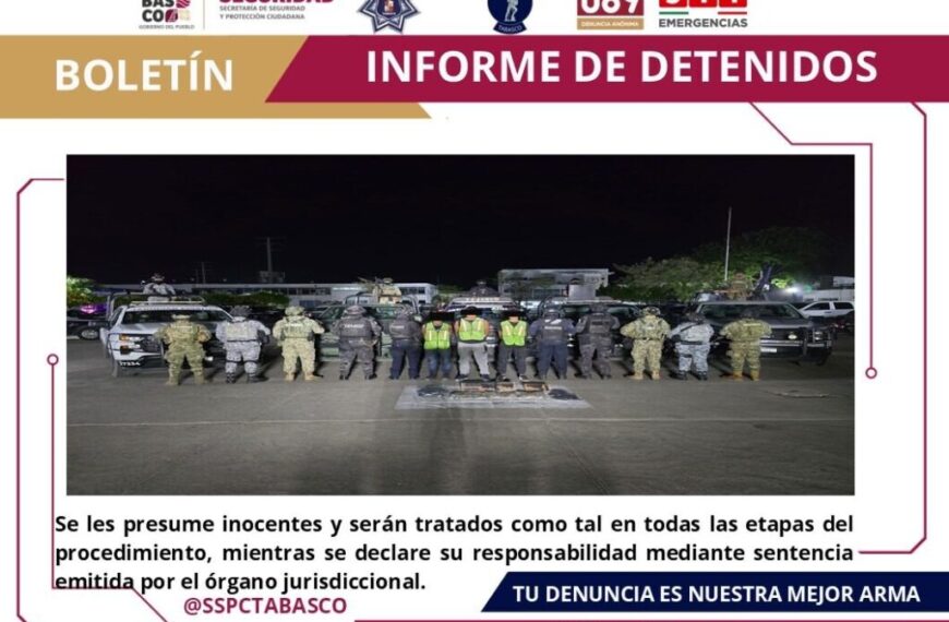 Detiene FIRT Olmeca a tres masculinos por el delito de Portación de Arma de Fuego y Daños a la Salud