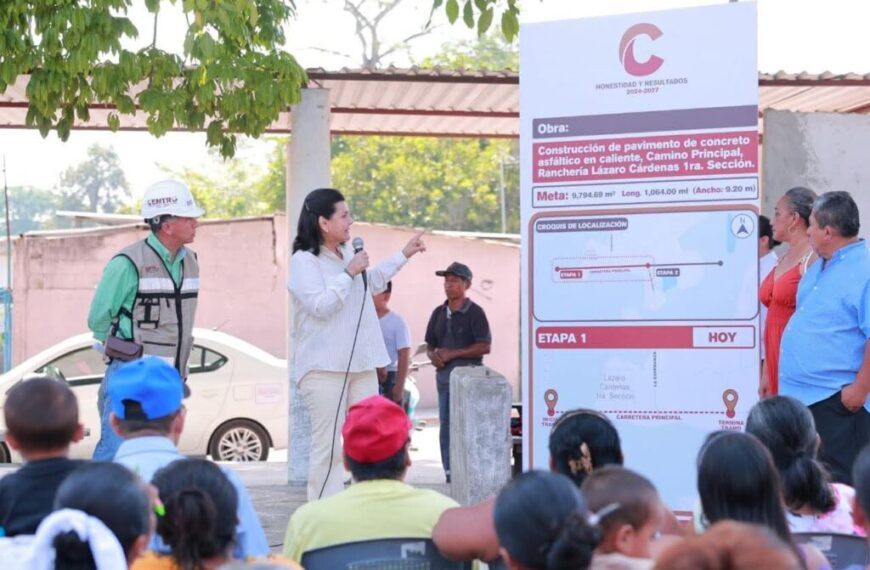 Cumple Yolanda Osuna: inicia la pavimentación de 1.064 km en Ra. Lázaro Cárdenas 1ª Sección