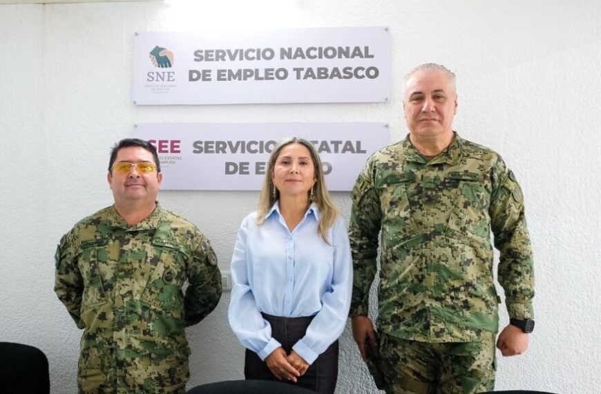 Invita Marina a tabasqueñas y tabasqueños a incorporarse a sus filas; fortalece coordinación con el Servicio Estatal de Empleo