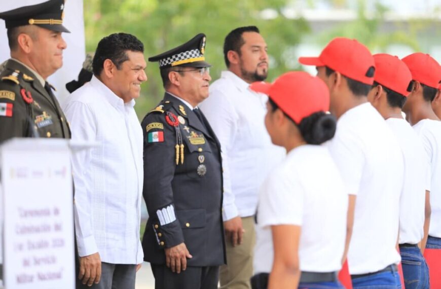 Atestigua Gobernador Javier May ceremonia de culminación del Primer Escalón 2026 del Servicio Militar Nacional Clase 2007, remisos y mujeres voluntarias