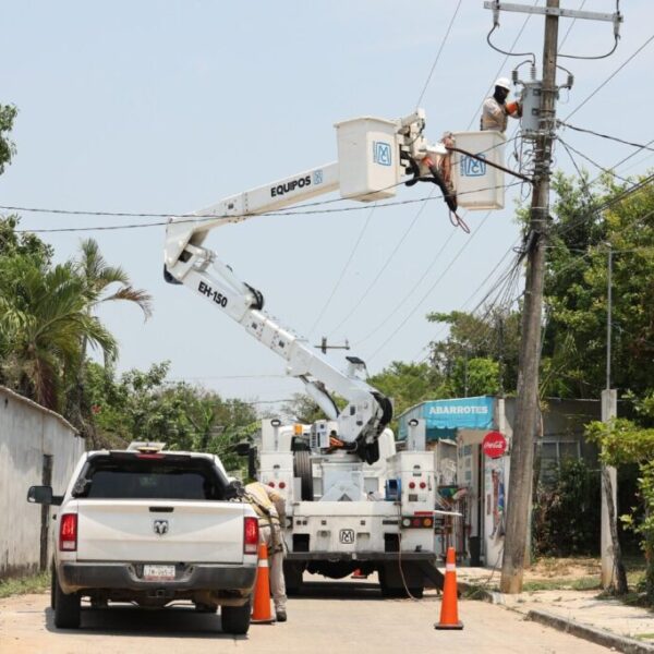 Despliegan 20 brigadas técnicas para rehabilitar ramal eléctrico en zona Yokot’an