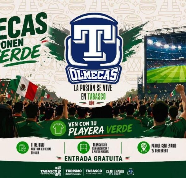 Anuncia Javier May transmisión del partido México-Sudáfrica en el Centenario, con entrada gratis para las familias tabasqueñas