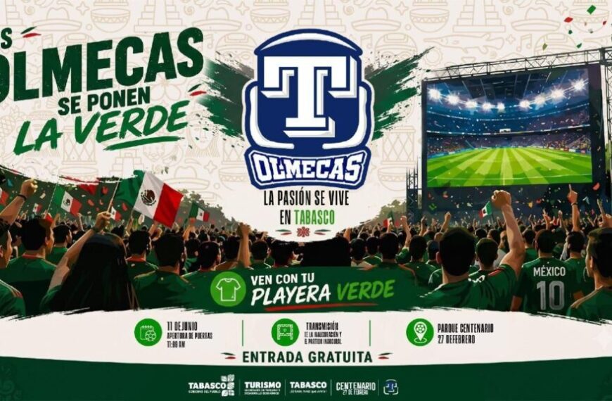 Anuncia Javier May transmisión del partido México-Sudáfrica en el Centenario, con entrada gratis para las familias tabasqueñas