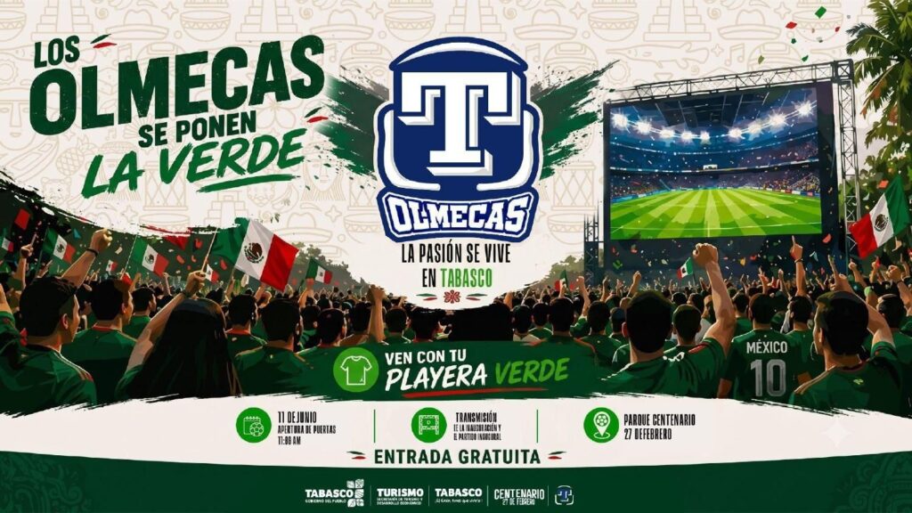 Anuncia Javier May transmisión del partido México-Sudáfrica en el Centenario, con entrada gratis para las familias tabasqueñas