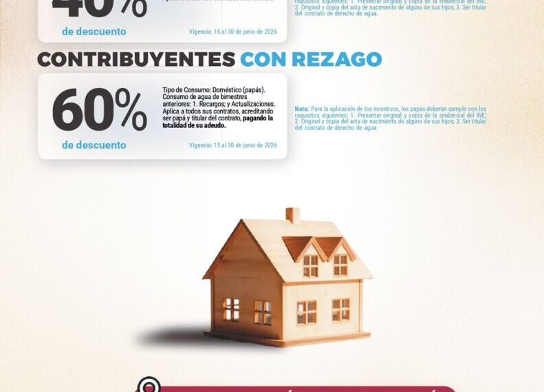 Aplicará Centro incentivos en pago de predial y agua por el Día del Padre, del 15 al 30 de junio