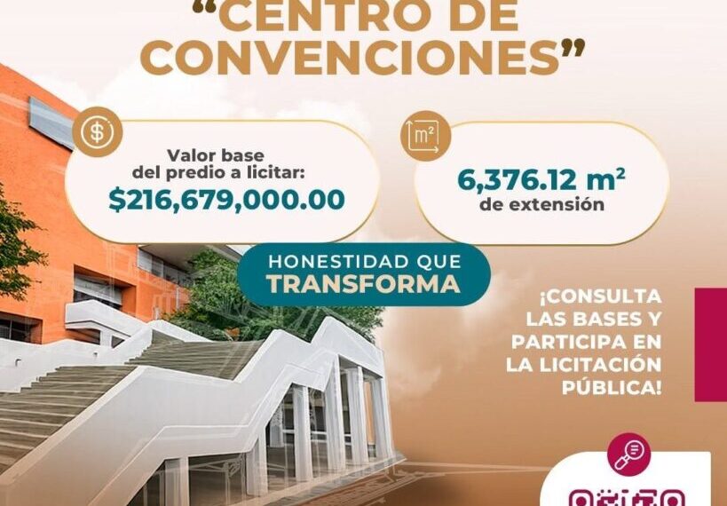 Anuncia el Gobierno de Tabasco Licitación Pública Nacional para la Enajenación de dos importantes inmuebles estatales con miras al desarrollo estratégico Villahermosa 2030