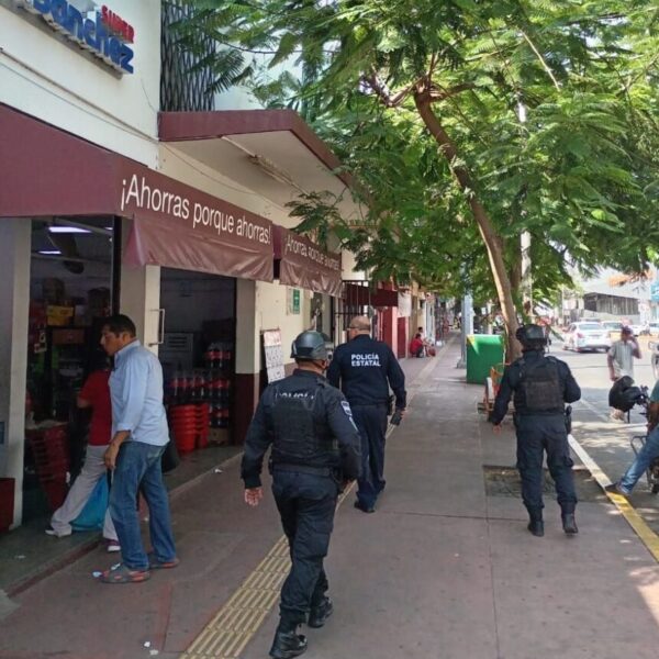 Refuerza policía estatal seguridad en Centro