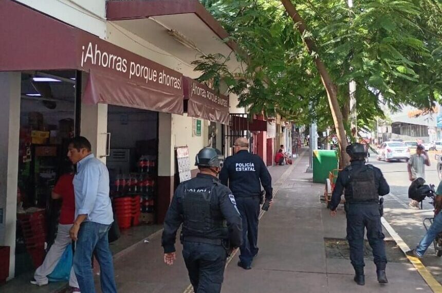 Refuerza policía estatal seguridad en Centro