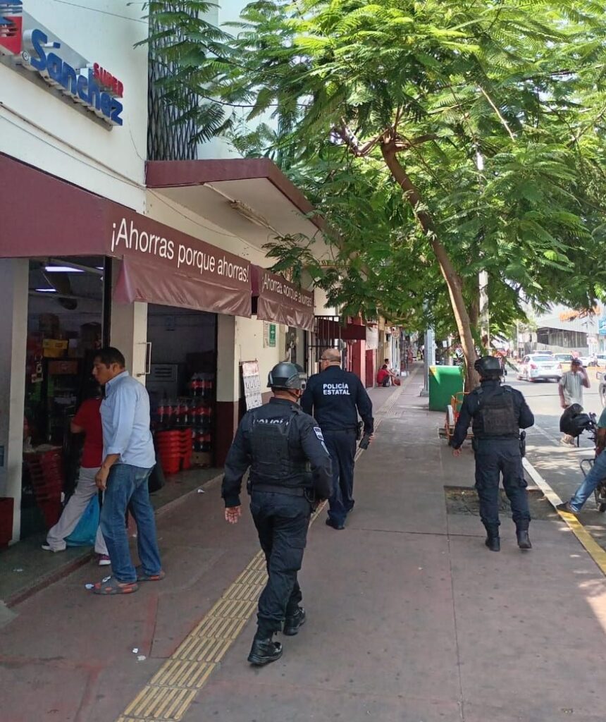 Refuerza policía estatal seguridad en Centro
