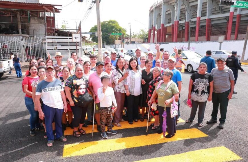 Entrega Yolanda Osuna reconstrucción de pavimento en Prolongación de 27 de Febrero con inversión de 5.4 mdp