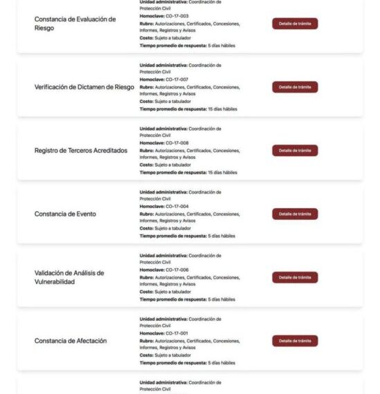 Centro: Incorpora nuevos trámites digitalesde Protección Civil al Portal de Trámites