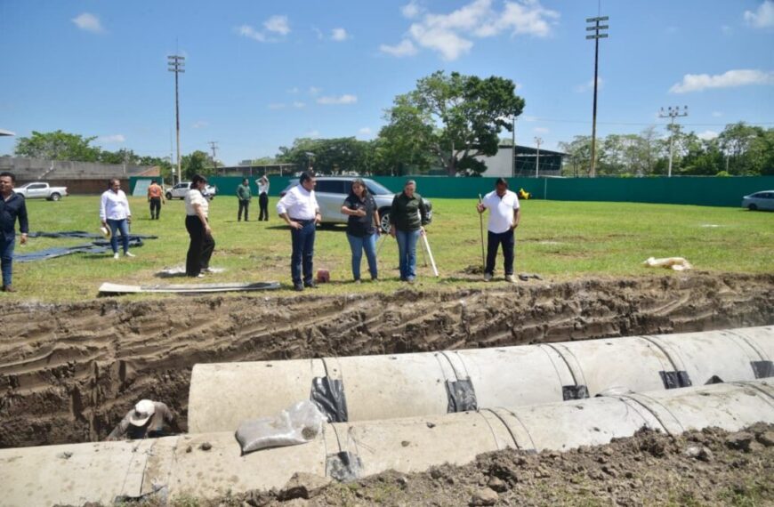Avanza obra integral en la cabecera municipal de Cunduacán; ayudará a evitar anegaciones en tiempos de lluvias