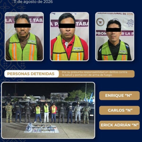 Detienen a tres por tentativa de homicidioy robo a cuentahabiente en Cárdenas