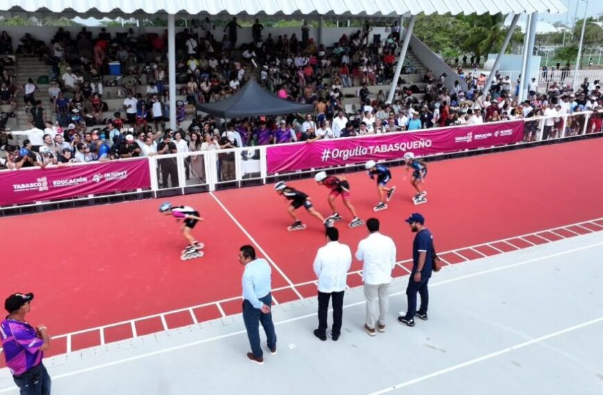 Inaugura Javier May Campeonato Nacional de Patinaje de Velocidad 2026