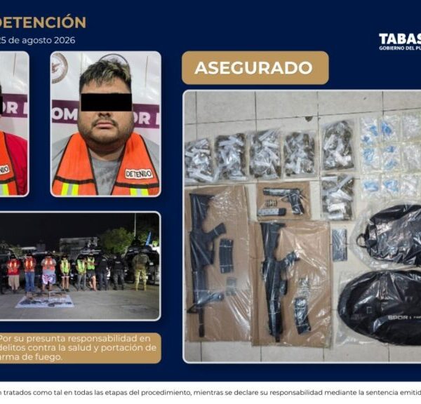 Asegura FIRT a seis presuntos generadores de violencia en Villahermosa; entre ellos “El Diablo”, presunto jefe de plaza.
