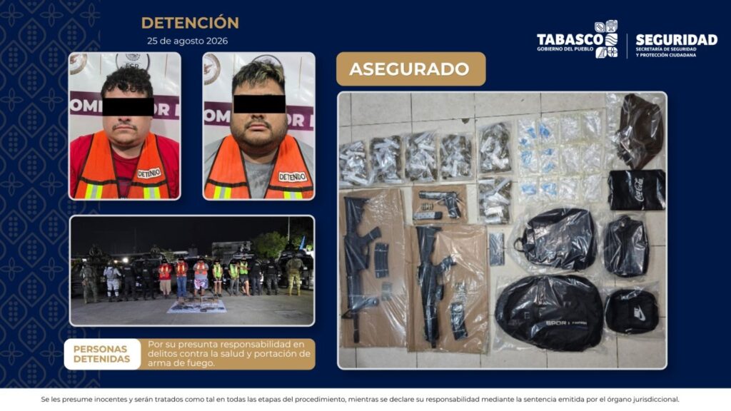 Asegura FIRT a seis presuntos generadores de violencia en Villahermosa; entre ellos “El Diablo”, presunto jefe de plaza.