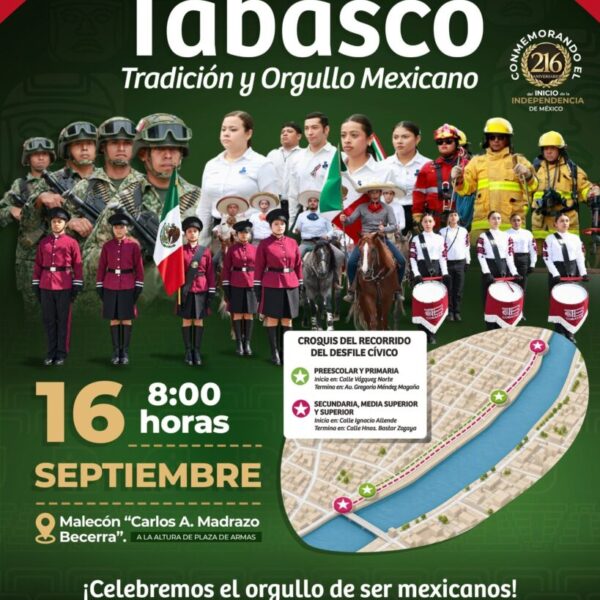 Invita Gobierno del Pueblo al Desfile Escolar, Cívico y Militar del 16 de septiembre