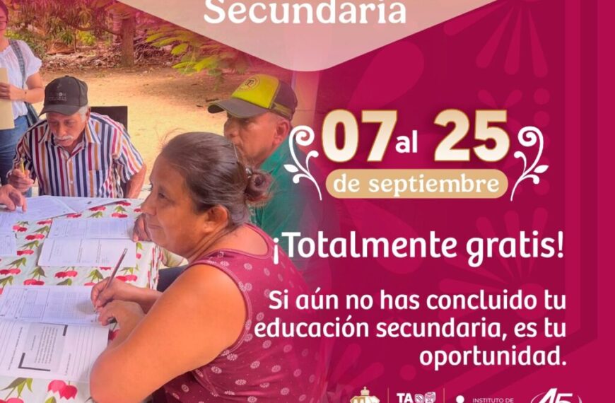 Aviso: Invita IEAT a estudiar y certificar la secundaria
