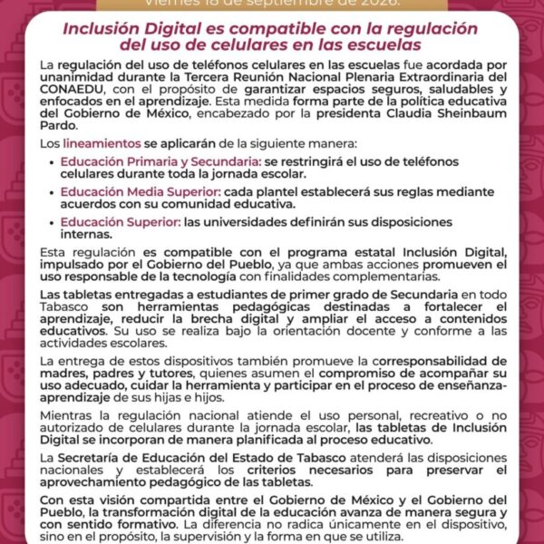 Inclusión Digital es compatible con la regulación del uso de celulares en las escuelas