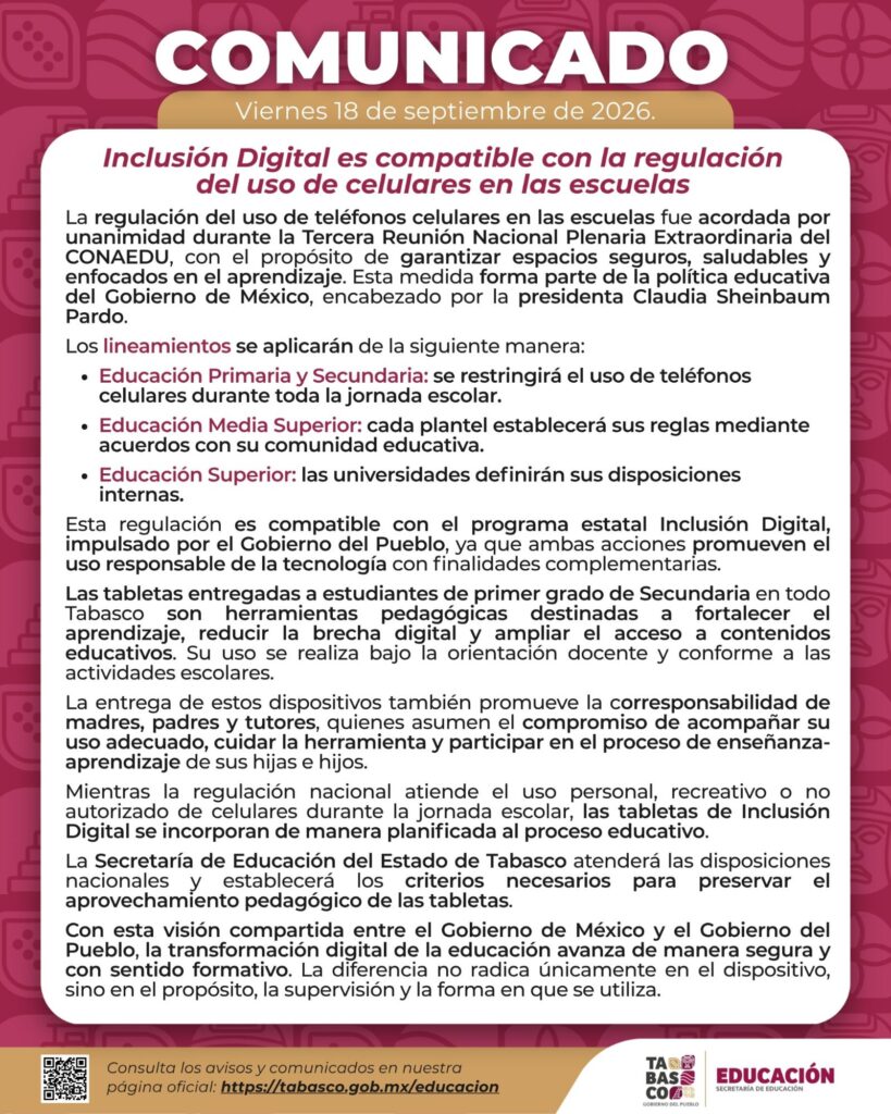 Inclusión Digital es compatible con la regulación del uso de celulares en las escuelas