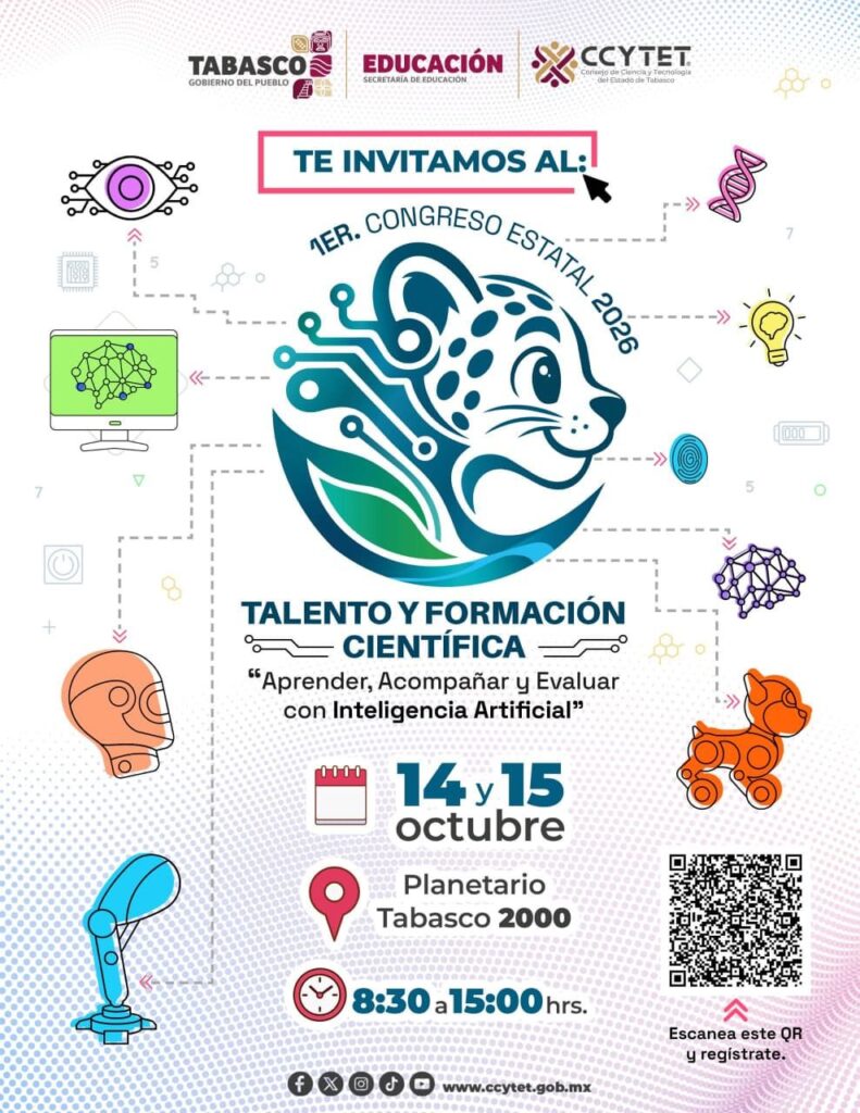 CCYTET realizará el Congreso Estatal de Talento y Formación Científica: “Aprender, Acompañar y Evaluar con Inteligencia Artificial”