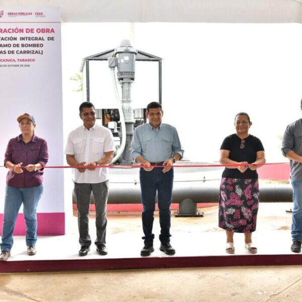 Entrega Javier May la rehabilitación integral del cárcamo de bombeo en Brisas del Carrizal
