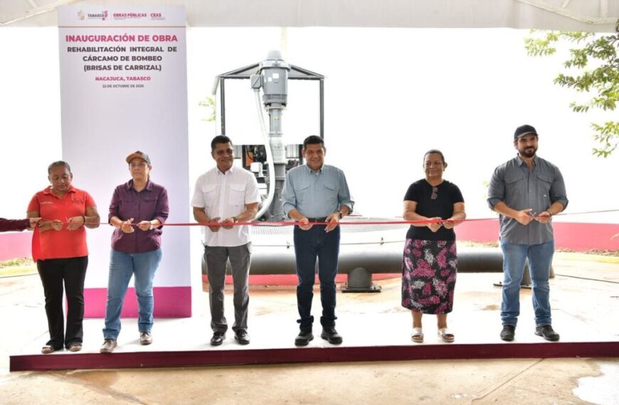 Entrega Javier May la rehabilitación integral del cárcamo de bombeo en Brisas del Carrizal