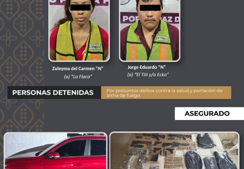 Detiene SSPC a dos personas por presuntos delitos contra la salud