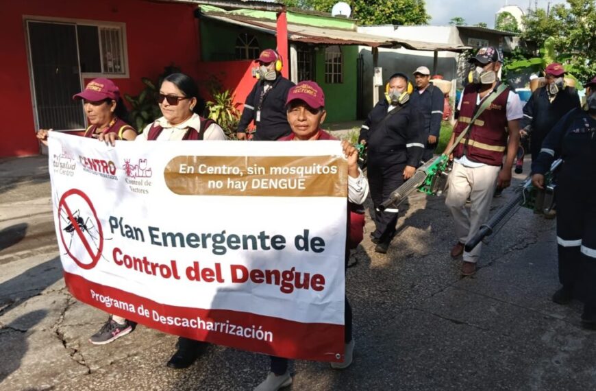 Fortalecen Alcaldía y Jurisdicción Sanitaria de Centro acciones contra el dengue en Casa Blanca
